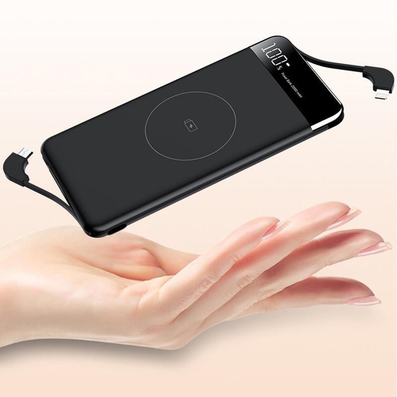 Ультратонкий Power Bank 10000 mAh Qi бездротовий зарядний пристрій ...
